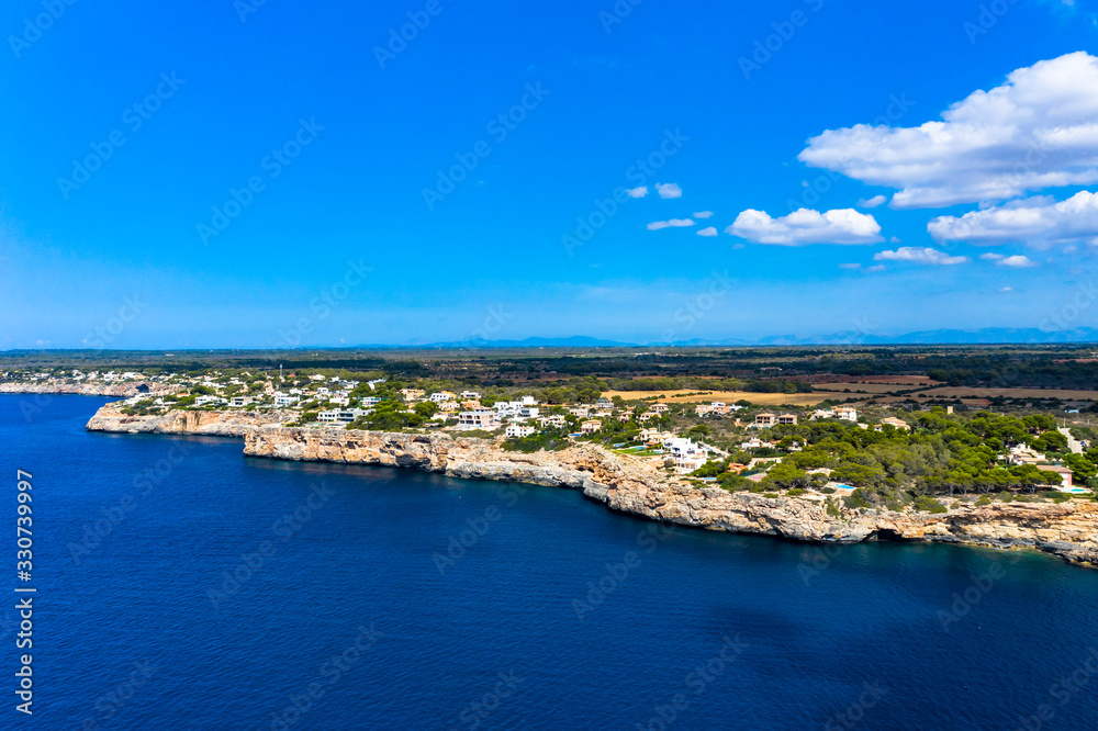 Luftaufnahme, Vallgornera, Klippen, Cala Pi Region, Mallorca, Balearen, Spanien