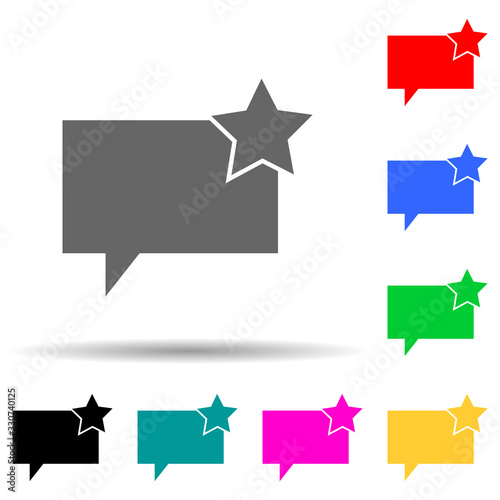 bubbles of communication with the critic multi color style icon. Simple thin line, outline vector of web icons for ui and ux, website or mobile application