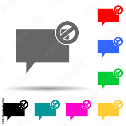 communication bubbles with an asterisk multi color style icon. Simple thin line, outline vector of web icons for ui and ux, website or mobile application
