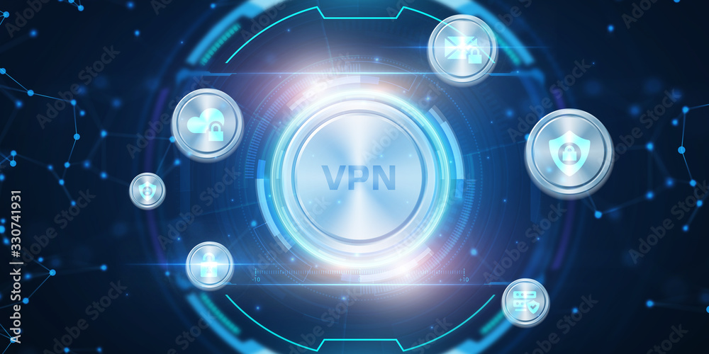 Fototapeta premium Business, Technology, Internet and network concept. VPN network security internet privacy encryption concept.