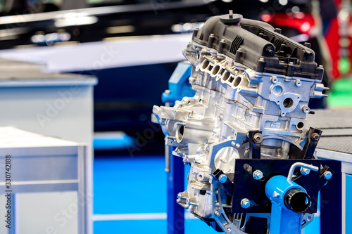The car engine is mounted o...