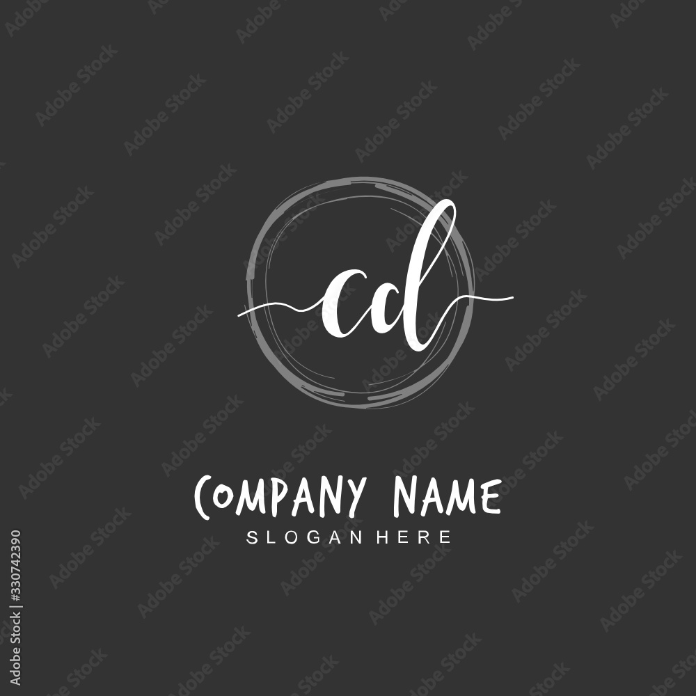 Handwritten initial letter C D CD for identity and logo. Vector logo template with handwriting and signature style. Handwritten initial letter C D CD for identity and logo. Vector logo template with handwriting and signature style.