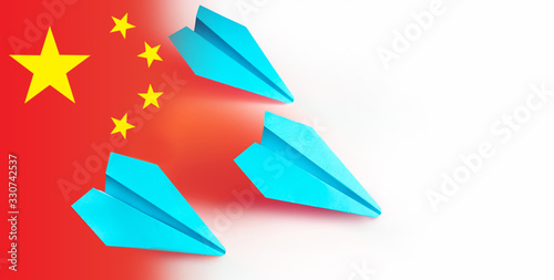 Origami planes on the backg...