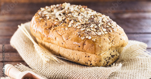 vegan bread with nuts and chestnuts, without sugar or gluten. Healthy living concept.