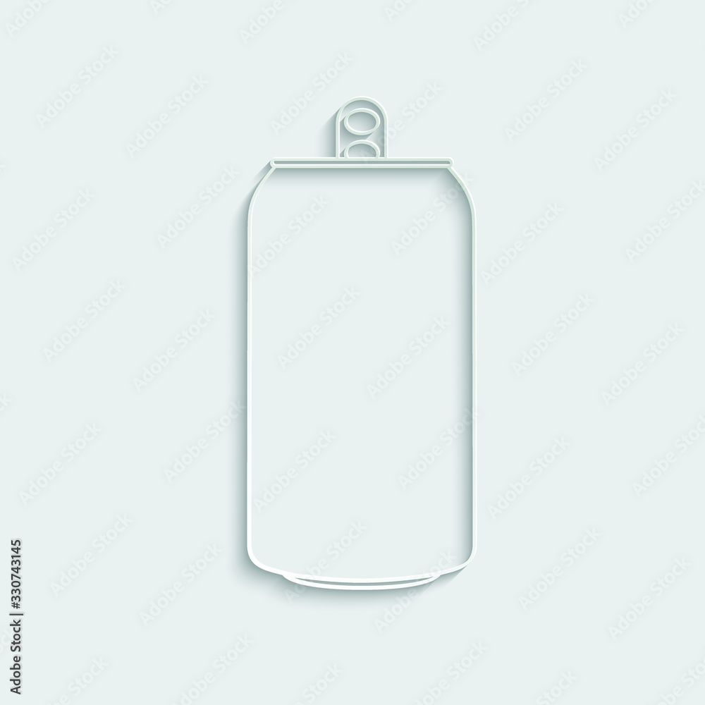 paper beer can icon, silhouette of beer can paper beer can icon, silhouette of beer can