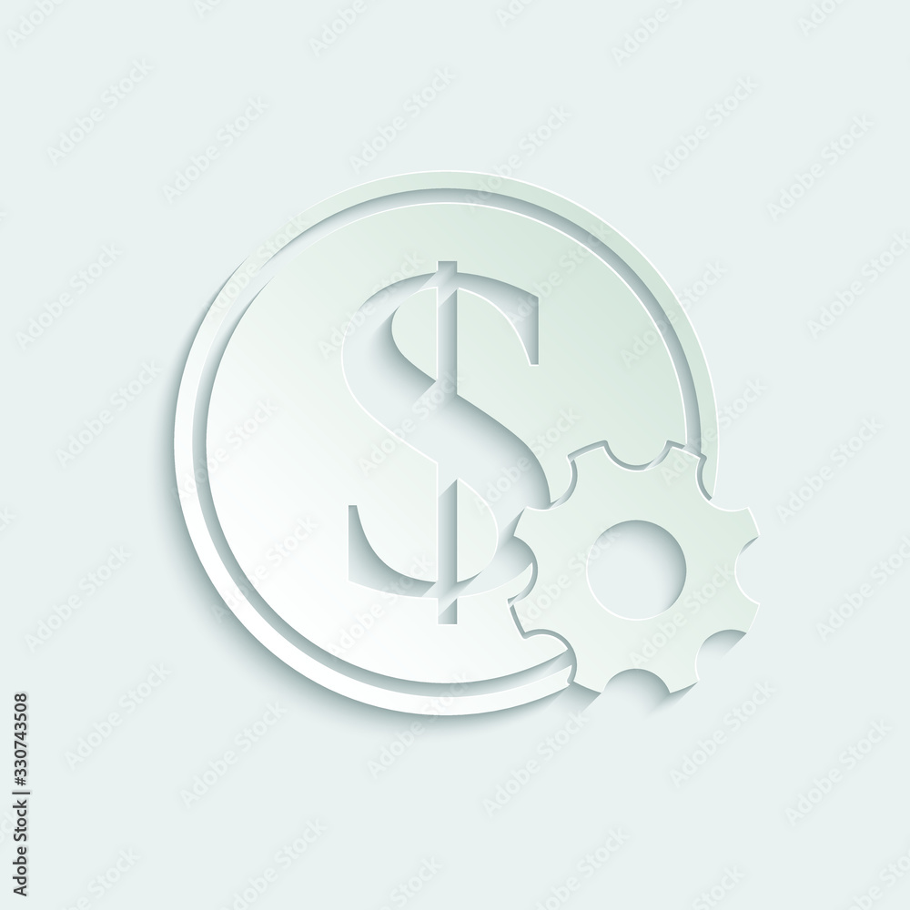paper Vector icon dollar . Money settings icon. dollar sign. vector paper Vector icon dollar . Money settings icon. dollar sign. vector