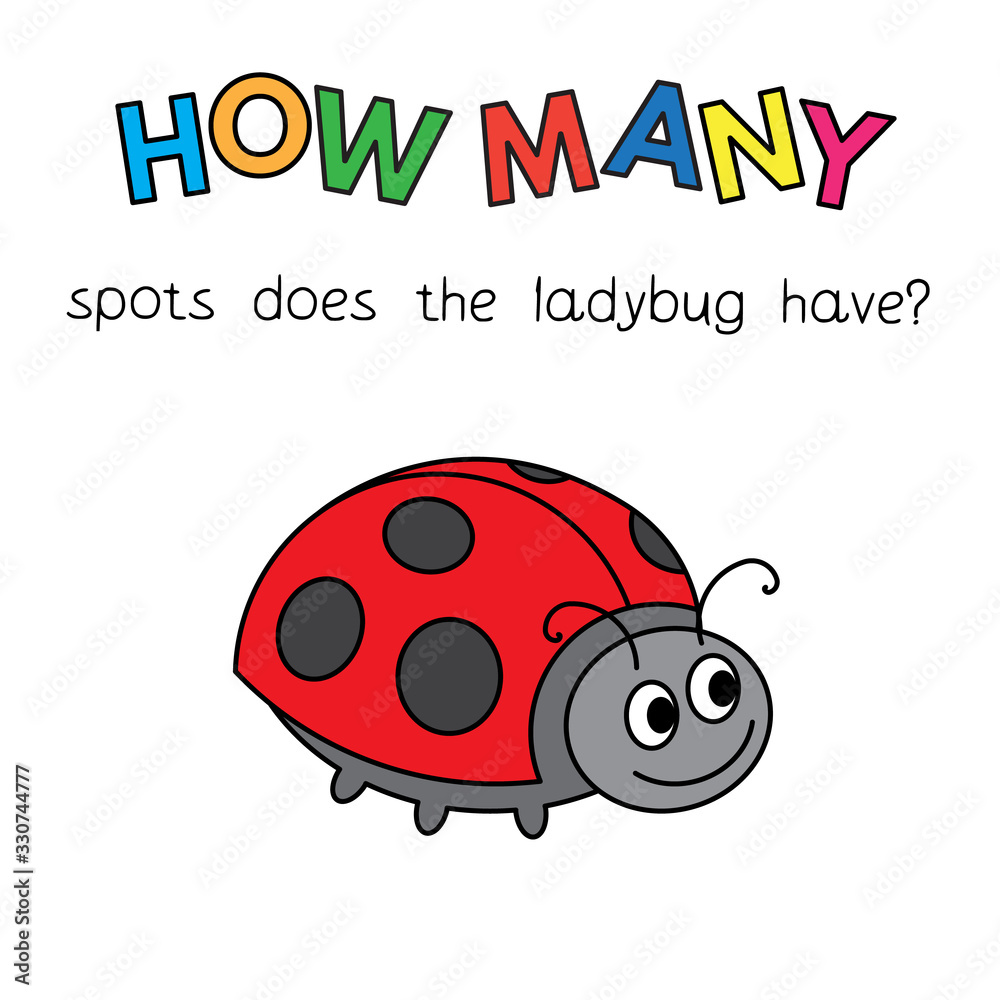 Fototapeta premium Cartoon Ladybug Counting Game for Kids