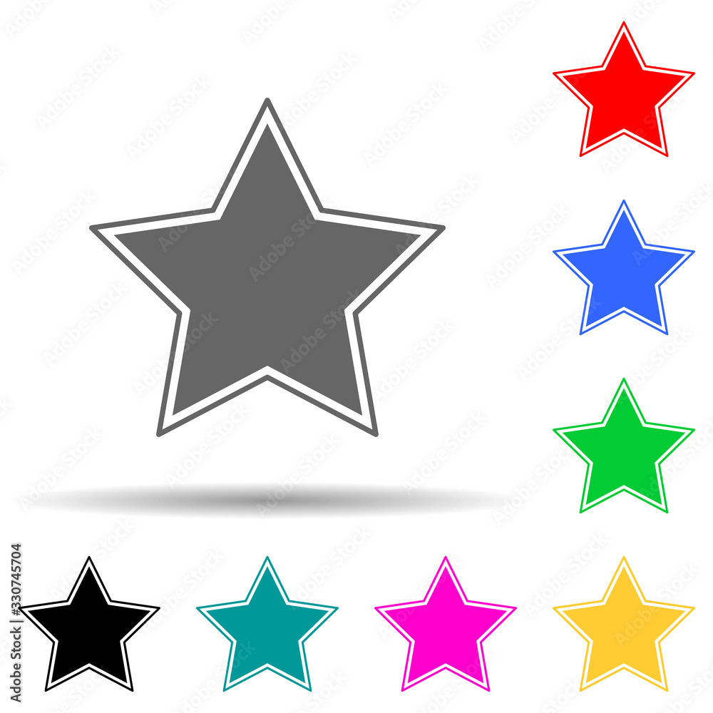 star multi color style icon. Simple thin line, outline vector of web icons for ui and ux, website or mobile application star multi color style icon. Simple thin line, outline vector of web icons for ui and ux, website or mobile application