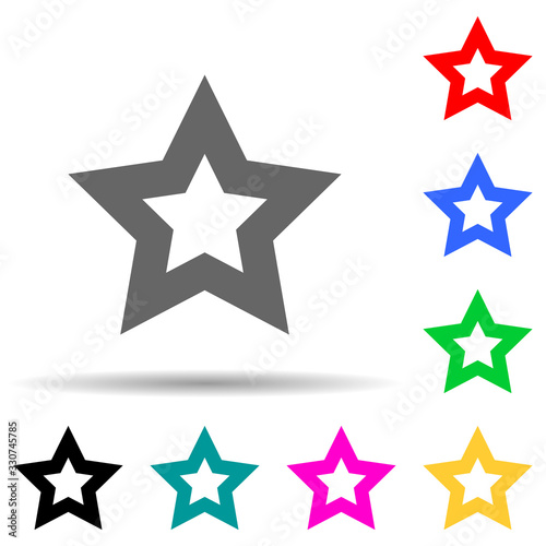 star multi color style icon. Simple thin line  outline vector of web icons for ui and ux  website or mobile application