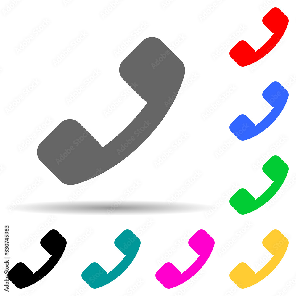 handset multi color style icon. Simple thin line, outline vector of web icons for ui and ux, website or mobile application handset multi color style icon. Simple thin line, outline vector of web icons for ui and ux, website or mobile application