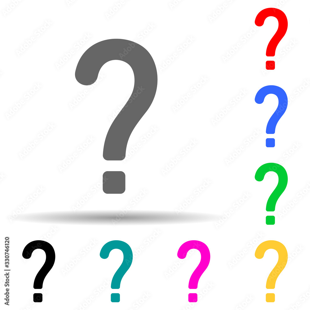 question mark multi color style icon. Simple thin line, outline vector of web icons for ui and ux, website or mobile application question mark multi color style icon. Simple thin line, outline vector of web icons for ui and ux, website or mobile application