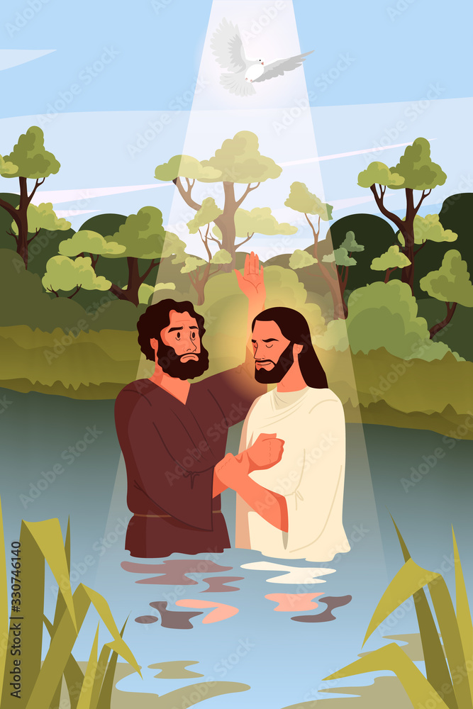 Bible narratives about the Baptism of Jesus Christ. John the Baptist ...