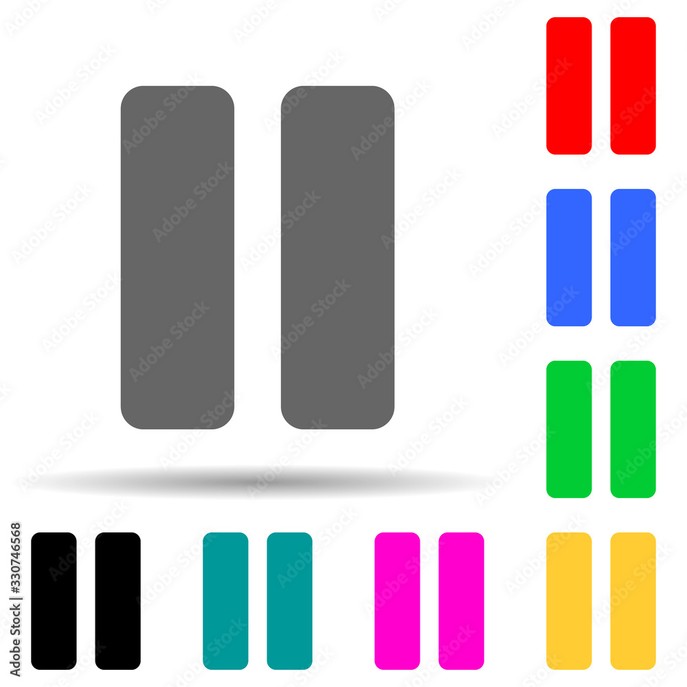 pause sign multi color style icon. Simple thin line, outline vector of web icons for ui and ux, website or mobile application pause sign multi color style icon. Simple thin line, outline vector of web icons for ui and ux, website or mobile application