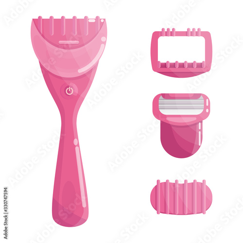 Hair removal device and supplies for women. Beauty trimmer, epilator