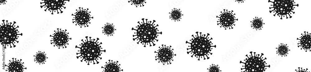 Bacteria Cell in air on white backdrop. Coronavirus bacteria, isolated on white background. Background of bacteria cell. Vector illustration