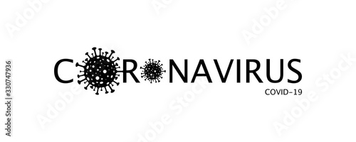 Coronavirus Logo. Coronavirus Covid-19. Logo Coronavirus with bacteria, isolated on white background. Vector iilustration