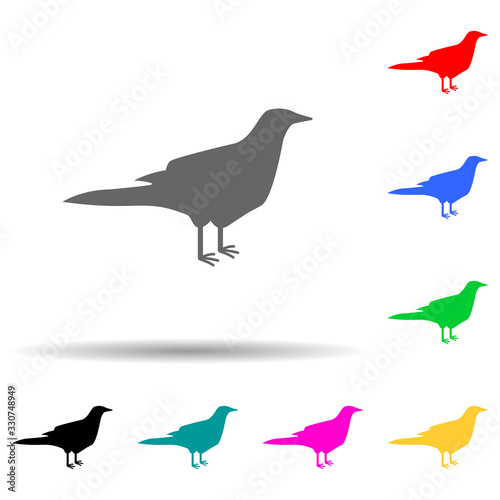 silhouette of a bird multi color style icon. Simple glyph  flat vector of zoo icons for ui and ux  website or mobile application
