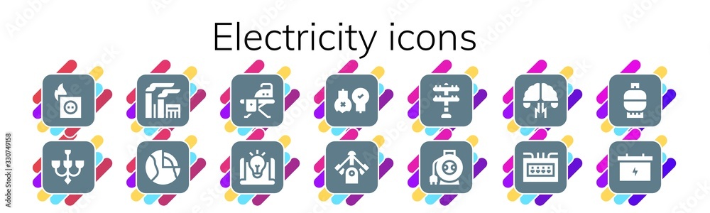 electricity icon set electricity icon set