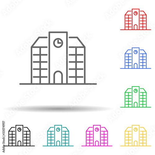 Building, school multi color set icon. Simple thin line, outline vector of building icons for ui and ux, website or mobile application