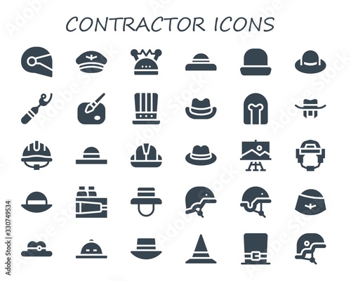 Modern Simple Set of contractor Vector filled Icons