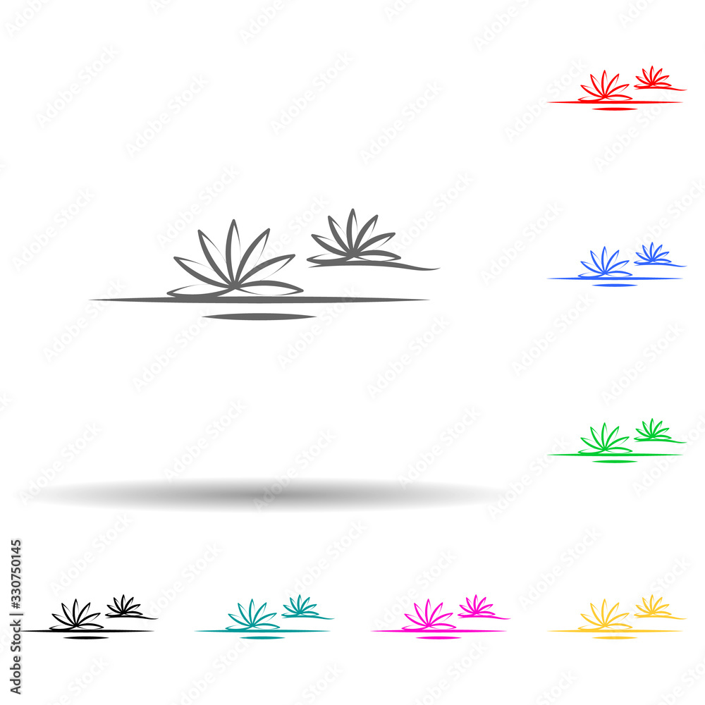 Agave desert multi color set icon. Simple thin line, outline vector of desert icons for ui and ux, website or mobile application Agave desert multi color set icon. Simple thin line, outline vector of desert icons for ui and ux, website or mobile application