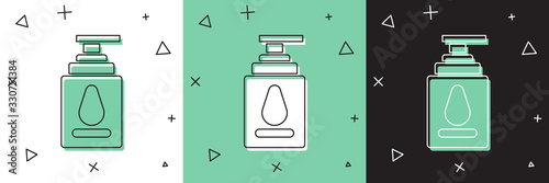 Set Personal lubricant icon isolated on white and green, black background. Lubricating gel. Cream for erotic sex games. Tube with package box. Vector Illustration