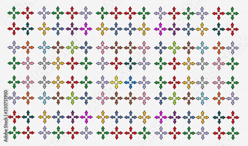 Digitally Created Design With Arrows On White Background