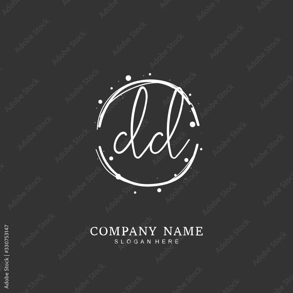 Handwritten initial letter D DD for identity and logo. Vector logo template with handwriting and signature style. Handwritten initial letter D DD for identity and logo. Vector logo template with handwriting and signature style.
