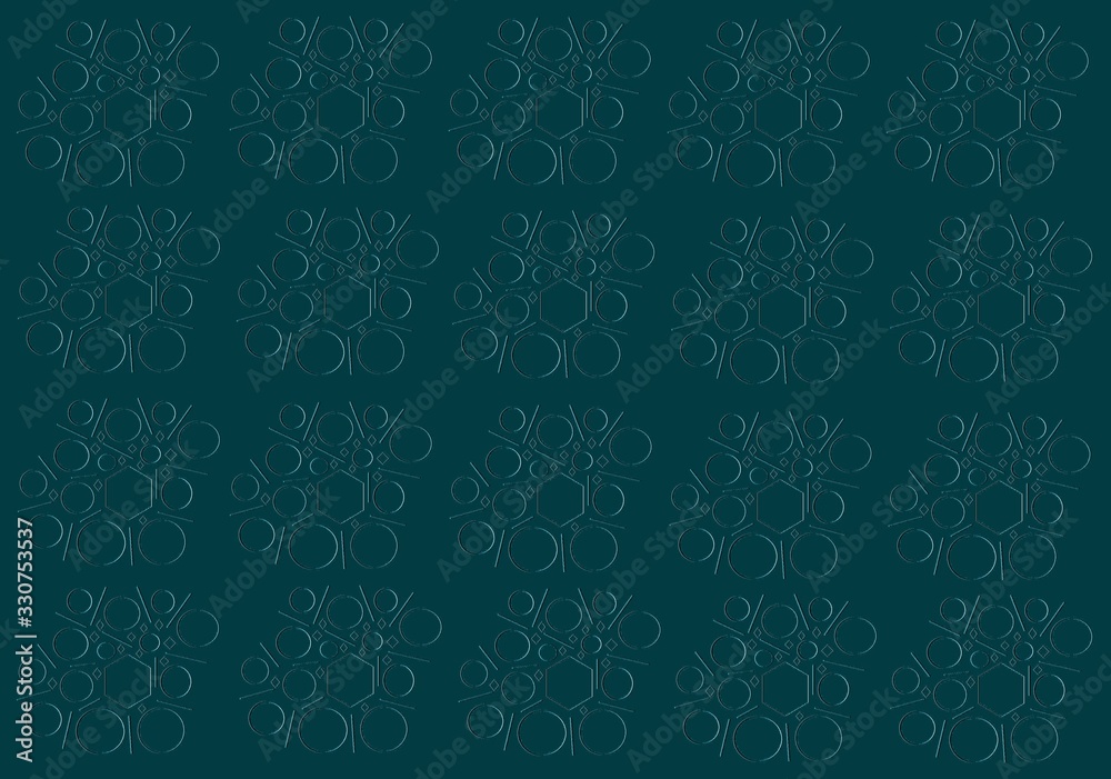 Digitally Created Pattern In Sea Green Color With Embossing Effect
