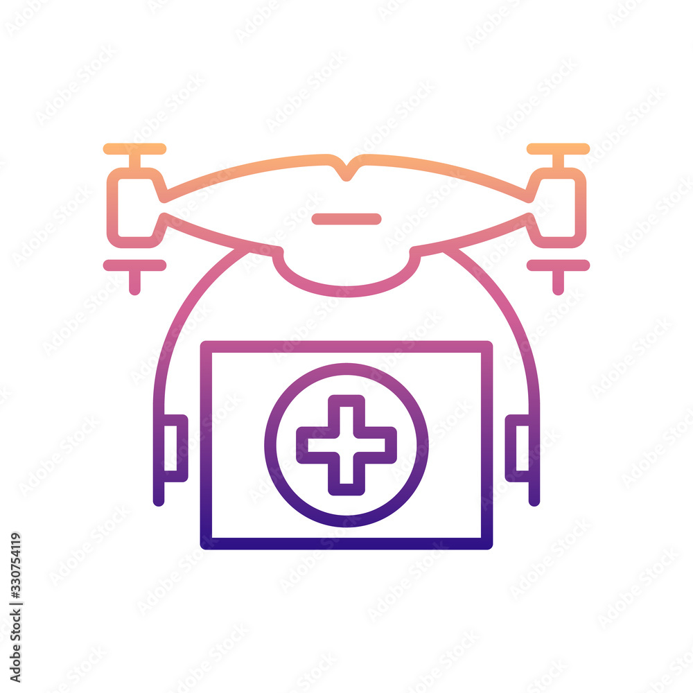 Fototapeta premium drone with medicines nolan icon. Simple thin line, outline vector of Drones icons for ui and ux, website or mobile application