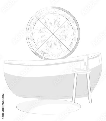 Bath room design black and white