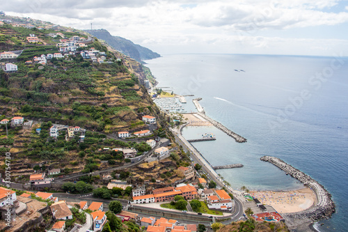 Calheta on Island of Madeira, Portugal, with beaches and the sea