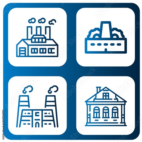 chimney simple icons set
