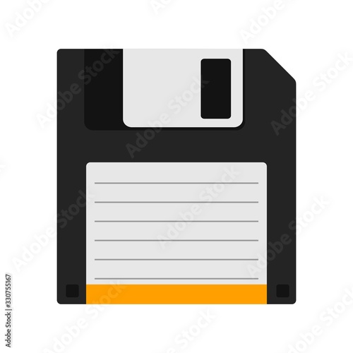 Floppy data storage diskette icon isolated on white background, Vector illustration