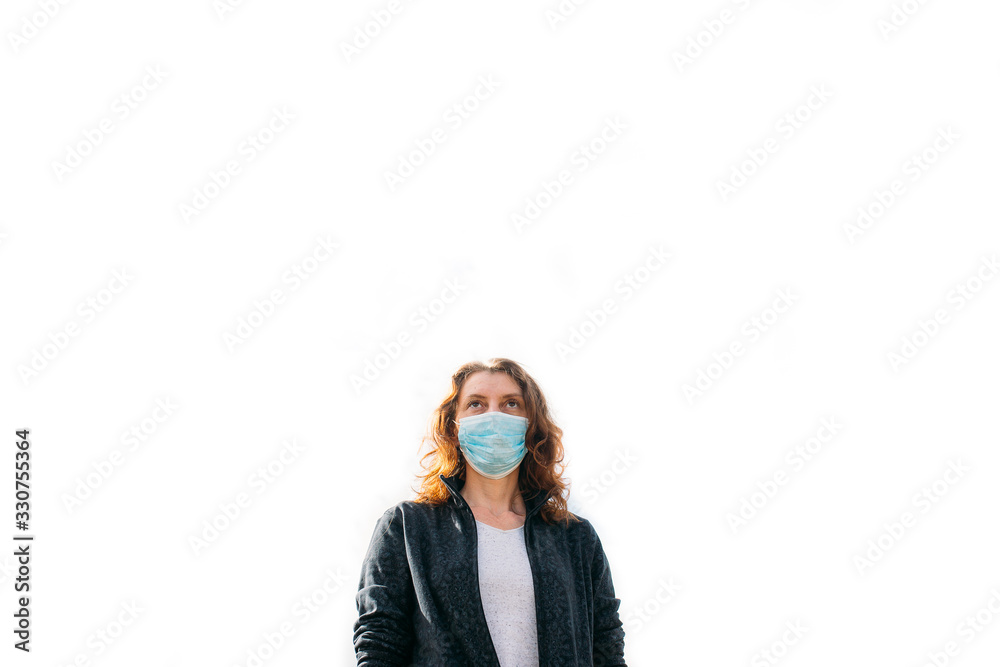 Woman wearing medical mask. Stop spreading Coronavirus. Don't travel, stay at home concept image. Woman wearing medical mask. Stop spreading Coronavirus. Don't travel, stay at home concept image.
