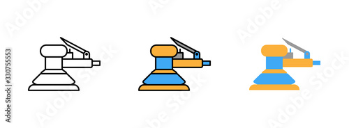 pneumatic sander icon set isolated on white background for web design