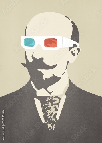Obraz na płótnie Georges Méliès with 3D glasses