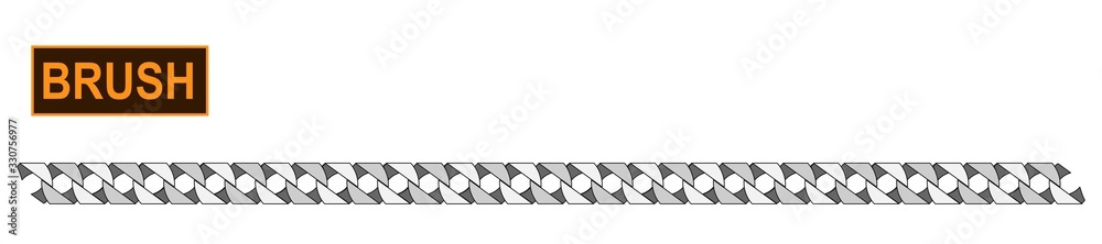Jewel metallic chain icon illustrator brush for fashion and digital illustration. Colorable customizable vector.