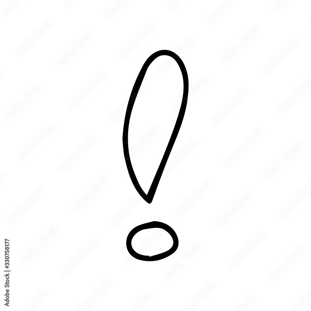 Exclamation mark. Grunge doodle sketch exclamation marks vector. exclamation marks illustration on white background Exclamation mark. Grunge doodle sketch exclamation marks vector. exclamation marks illustration on white background