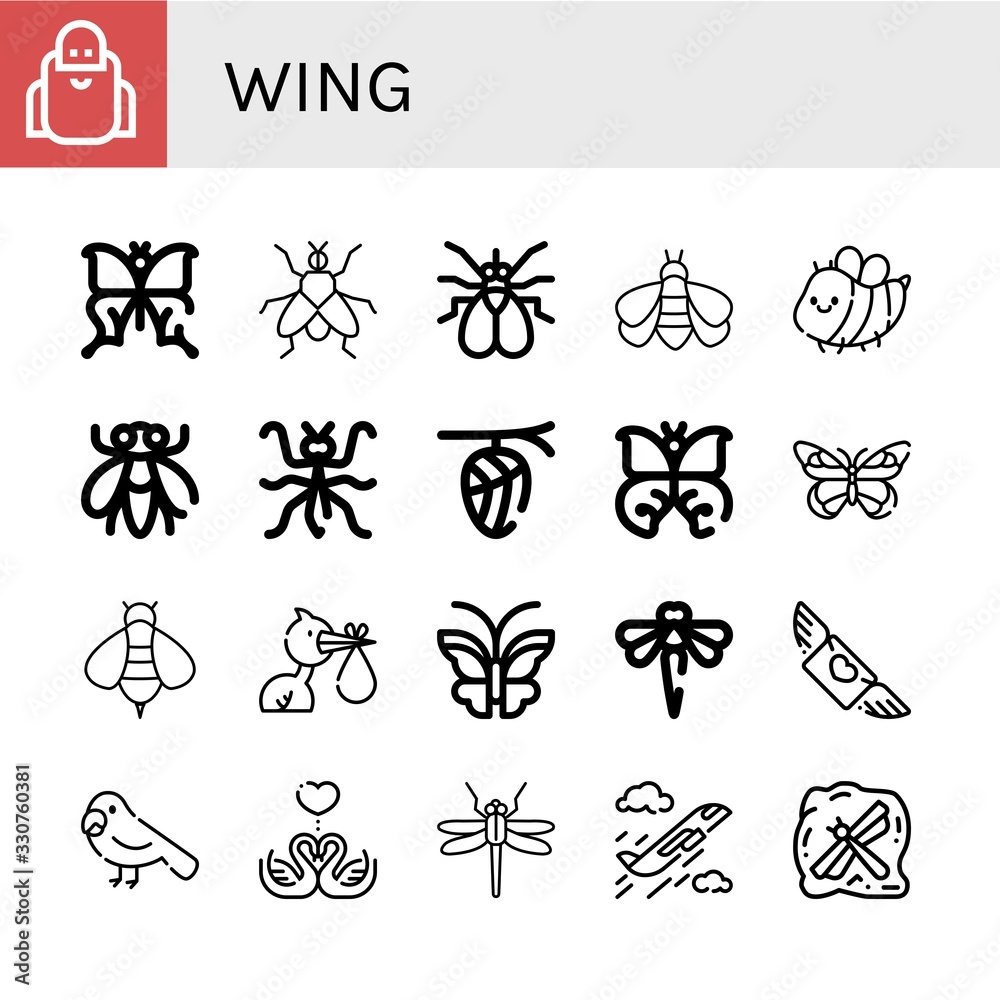 wing icon set