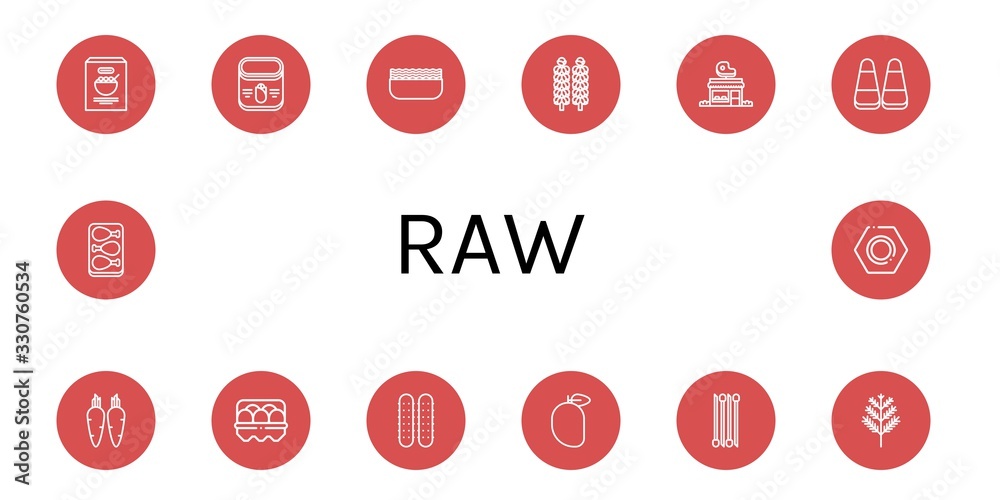 Set of raw icons Set of raw icons