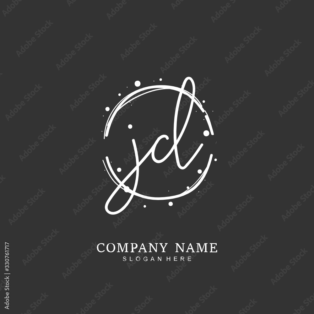 Handwritten initial letter J D JD for identity and logo. Vector logo template with handwriting and signature style. Handwritten initial letter J D JD for identity and logo. Vector logo template with handwriting and signature style.