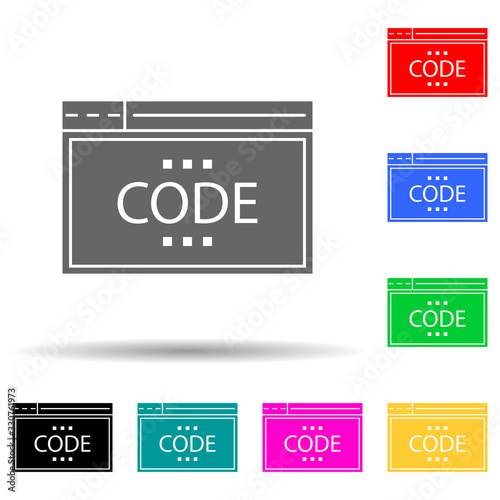 browser coding multi color style icon. Simple glyph, flat vector of web development icons for ui and ux, website or mobile application photo