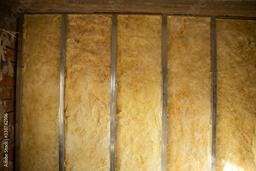 Wool wall insulation, internal insulation photo