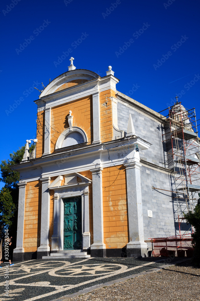 Portofino (GE), Italy - June 01, 2017: Portofino's church, Genova, Liguria, Italy