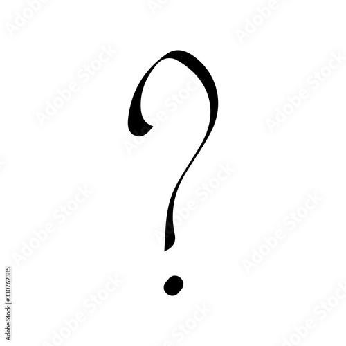 Question mark. Hand drawn sketch. FAQ button. Asking questions. Ask for help. Vector illustration isolated on white background