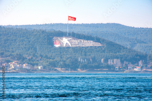 Canakkale, Turkey - 02-19-2020. Canakkale impassable article ... On March 18, 1915, the Turkish Army severely defeated the British navy known as 