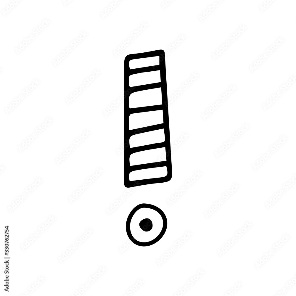 Exclamation mark. Grunge doodle sketch exclamation marks vector. exclamation marks illustration on white background