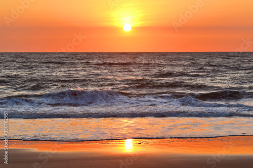 Sunset in Goa in Arabian Sea.