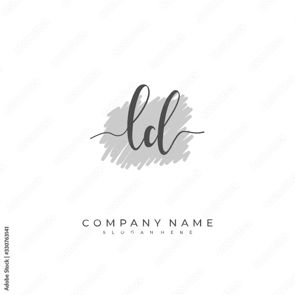 Handwritten initial letter L D LD for identity and logo. Vector logo template with handwriting and signature style. Handwritten initial letter L D LD for identity and logo. Vector logo template with handwriting and signature style.